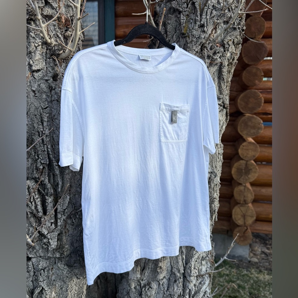 Brunello Cucinelli White Pocket T-Shirt Women’s Medium